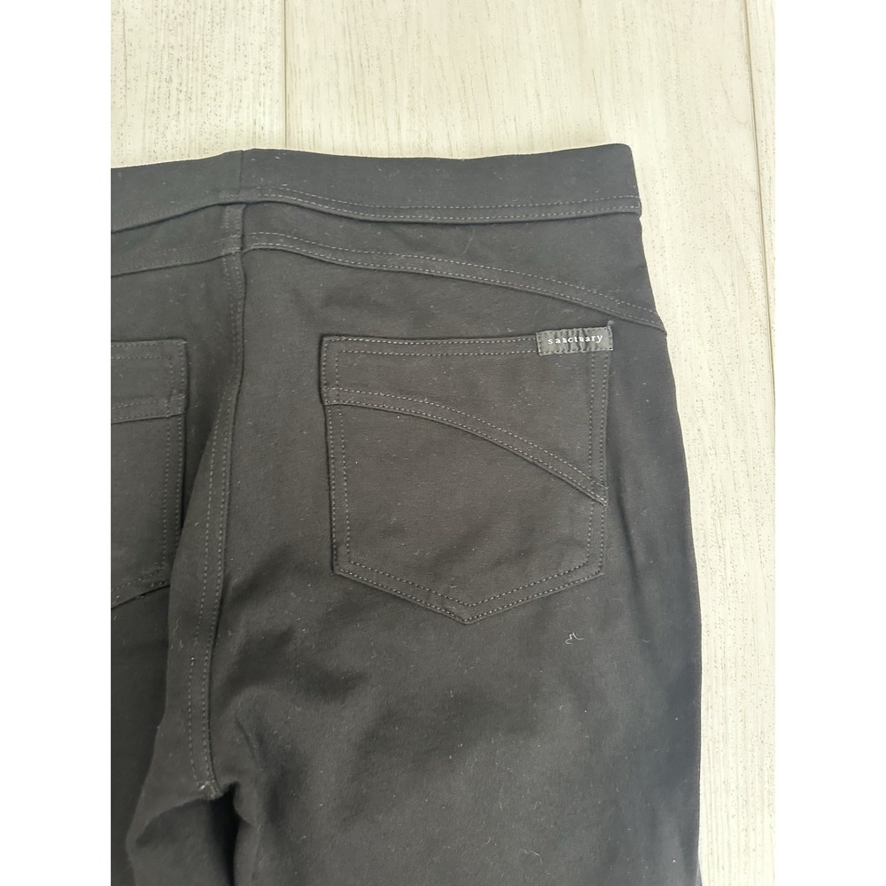 Sanctuary Anthropologie Black Grease Legging Pants Sz M Pull On Ponte Knit - Picture 7 of 7